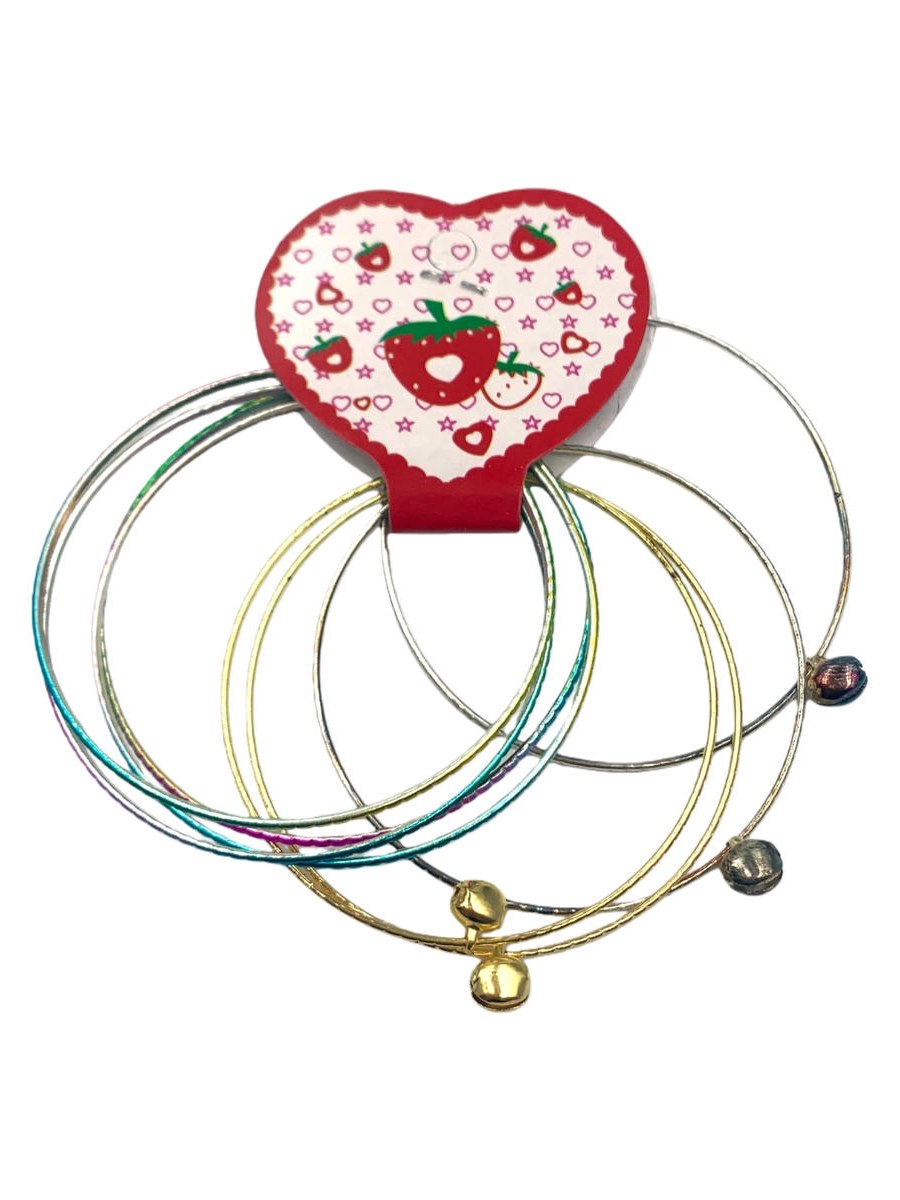 Pulseira Infantil Menina Argola Metal Sino Sortida Kit 96