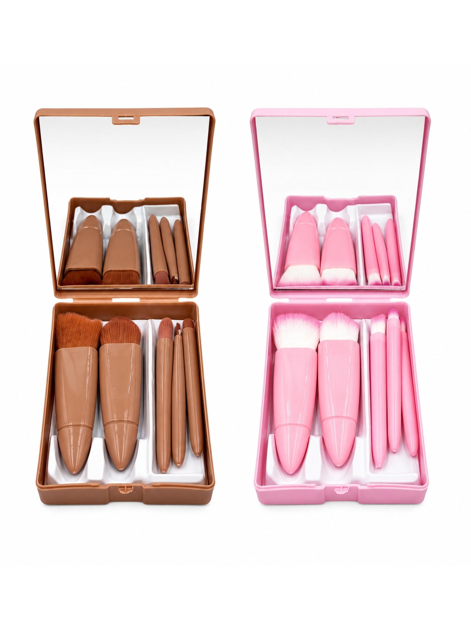 Kit Pincéis de Maquiagem com Estojo para Rosto e Olhos