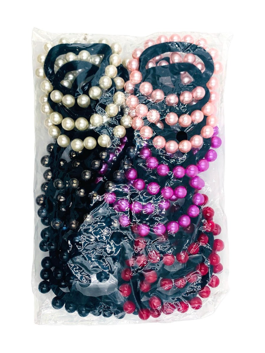 Kit 24 Elástico de Cabelo Rabicó com Pérola