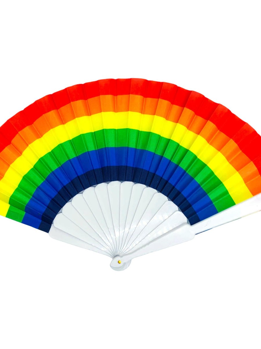 Leque de Mão Dobrável Arco-íris Colorido Pride Kit 12