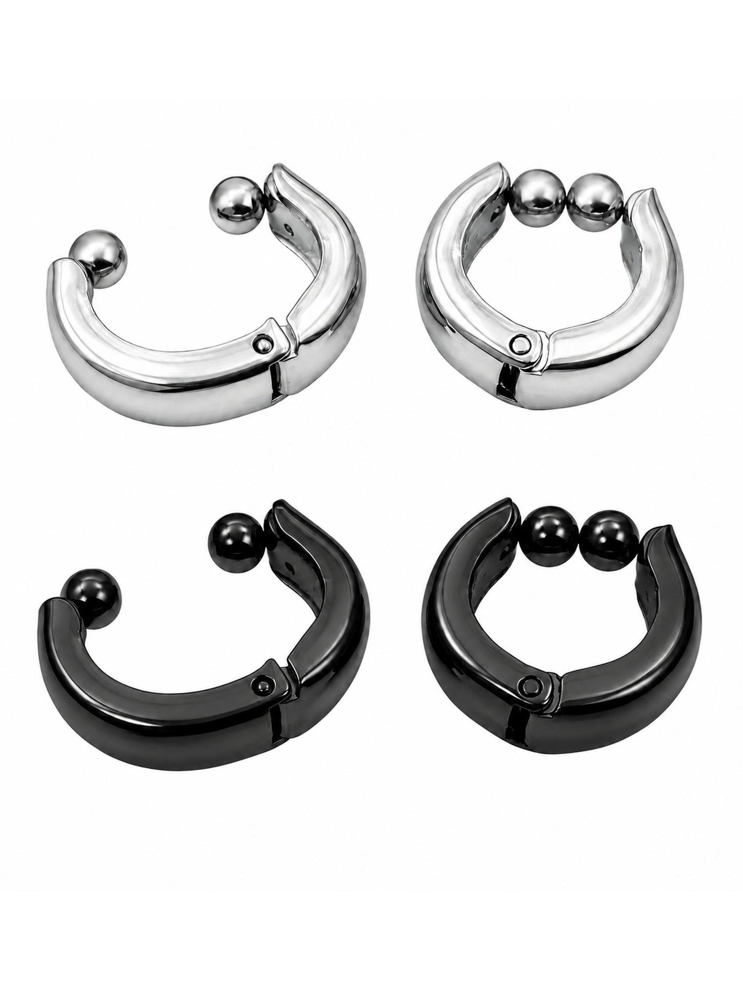 Kit 12Pares Brinco de Pressão Aço Inox Falso Piercing Orelha