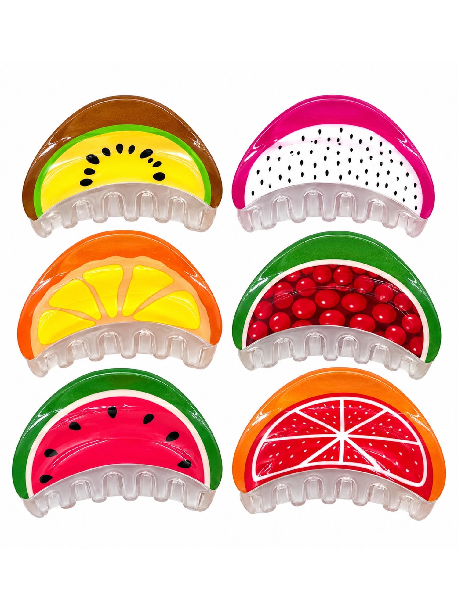 Kit 12 Piranha Cabelo Frutas Divertida Tendência Verão 9cm