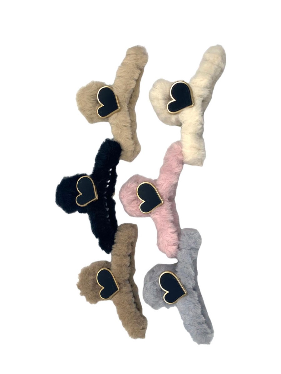 Piranha Cabelo Pelucia Fofa Presilha Mulher Kit 12