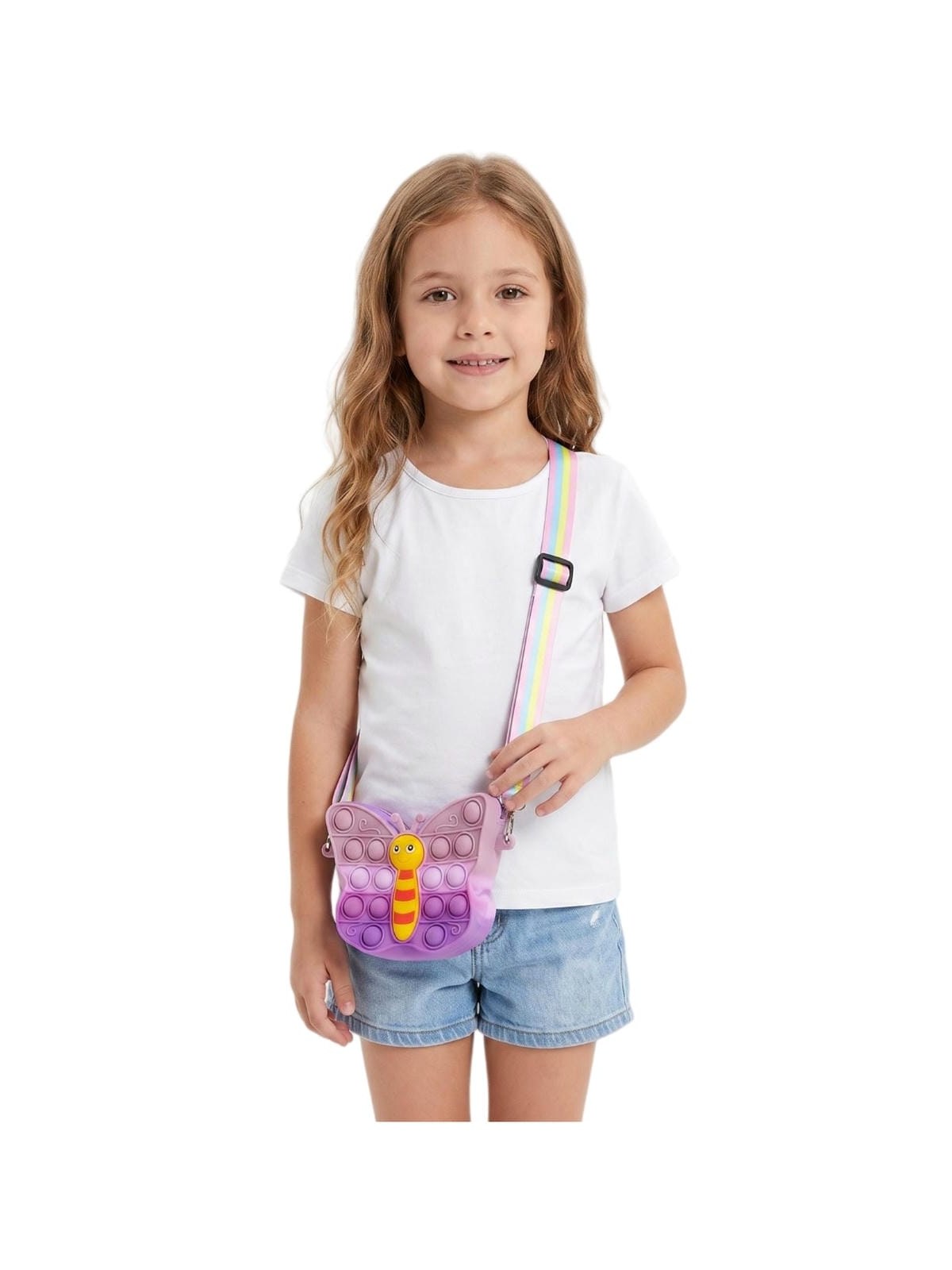 Kit 6 Bolsa Infantil Transversal Mini Silicone Bolha Pop It