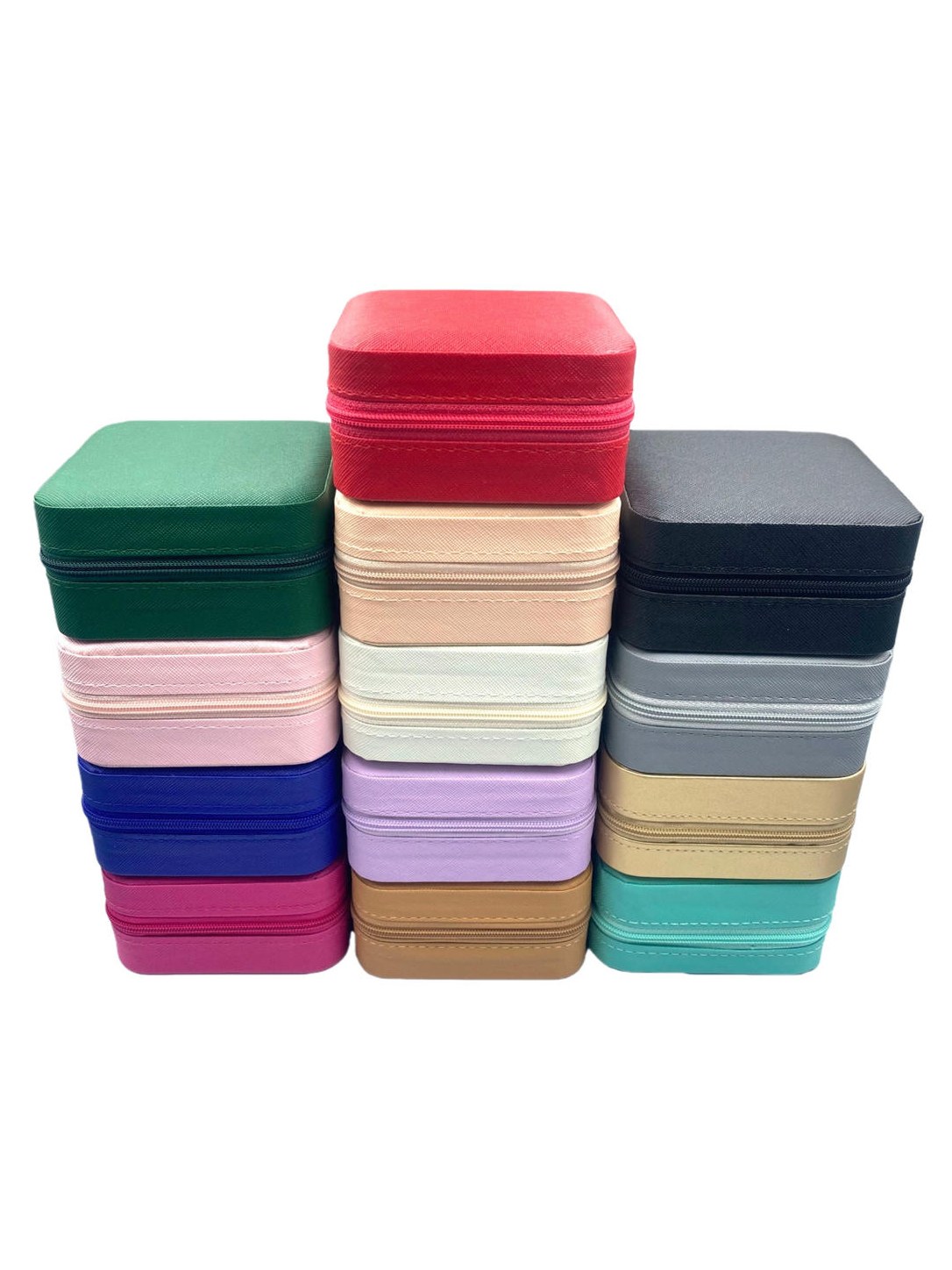 Porta Joias Organizador Viagem Couro Pu Ziper Portatil