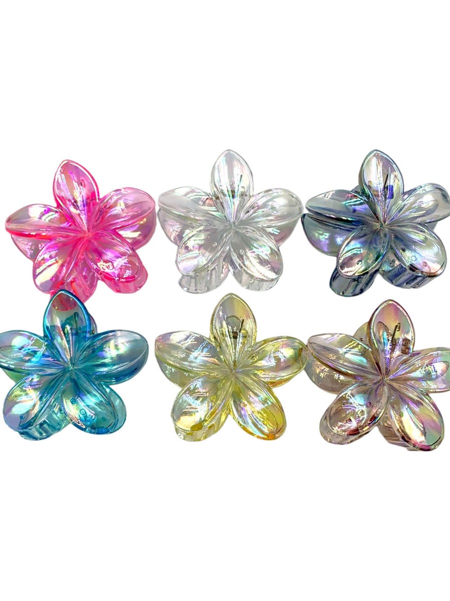 Piranha de Cabelo Flor Havaiana Prendedor Presilha Kit 12