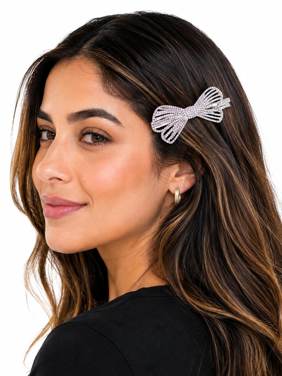 Bico de Pato Cabelo Laço Strass Casamento Brilhante 12 Peças