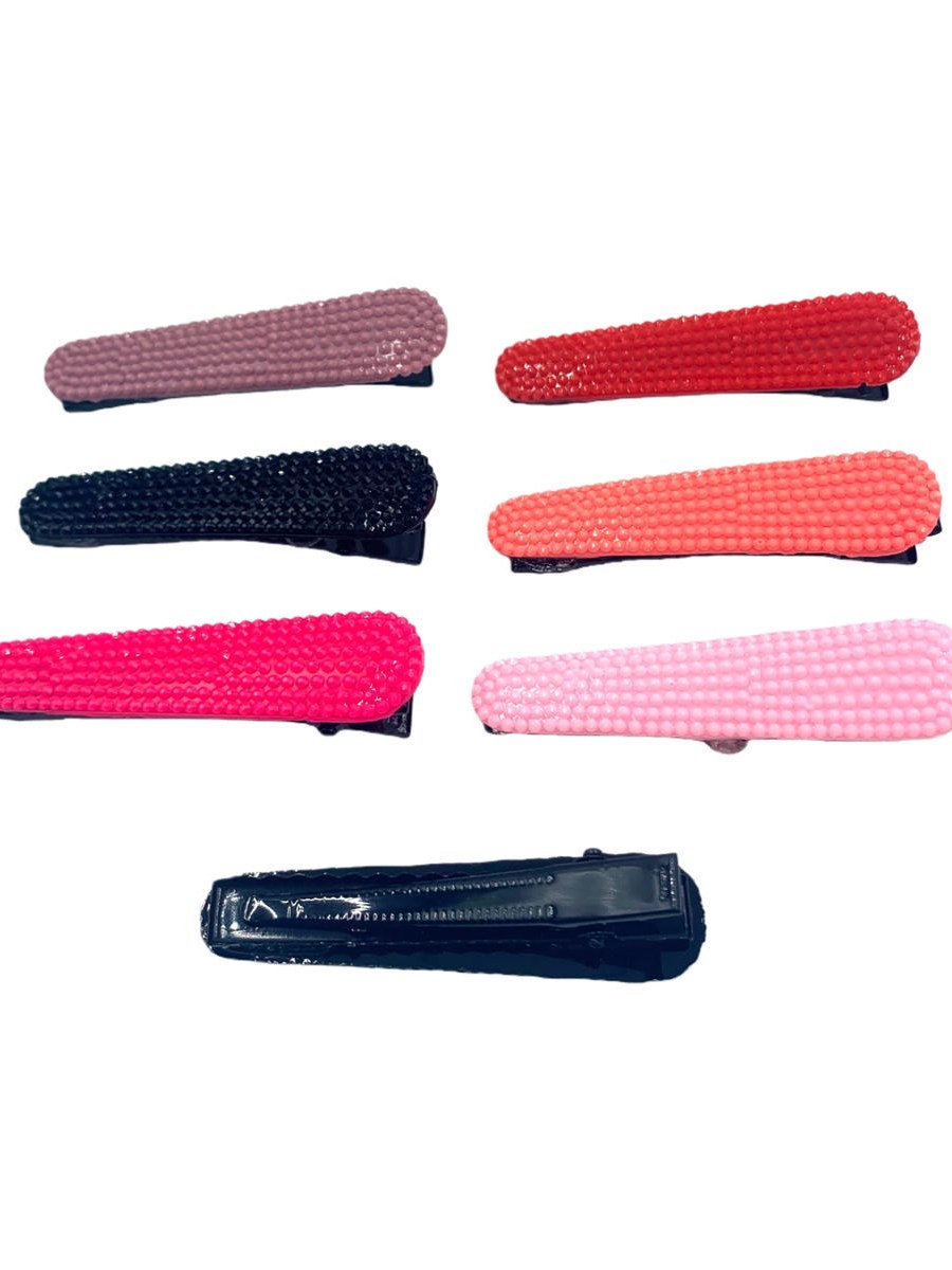 Presilha Bico de Pato Cabelo Retangular Texturizada Kit 24