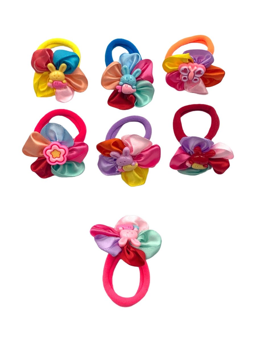 Kit 20 Elástico De Cabelo Infantil Flor De Cetim Colorido