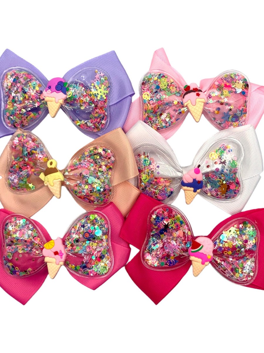 Presilha Cabelo Laço Infantil Confete Menina Enfeite Kit 12