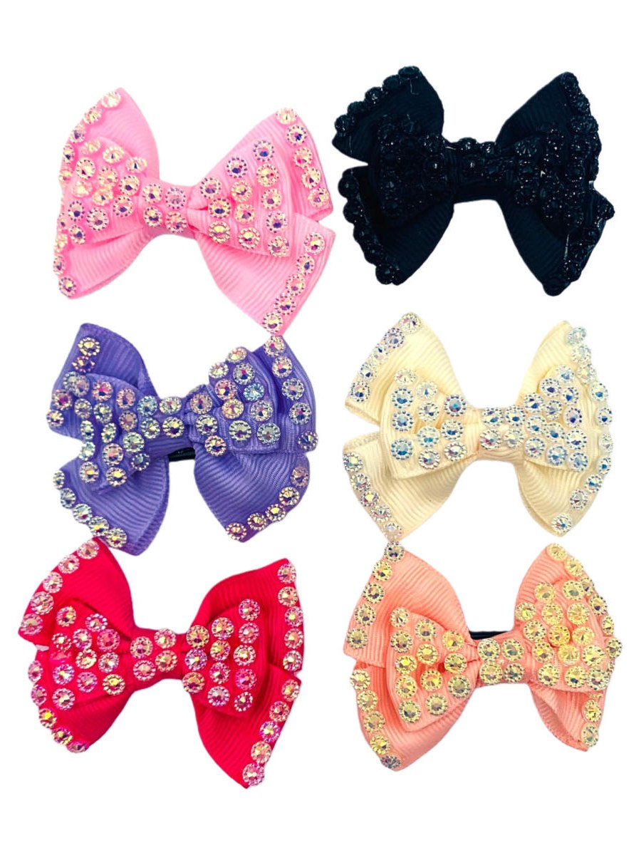 Presilha Cabelo Bico de Pato Laco Gorgurao Strass Kit 12