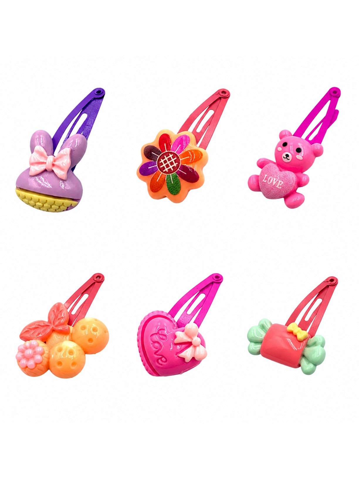 Tic Tac Cabelo Infantil Presilha Colorida Kit 20 Peças