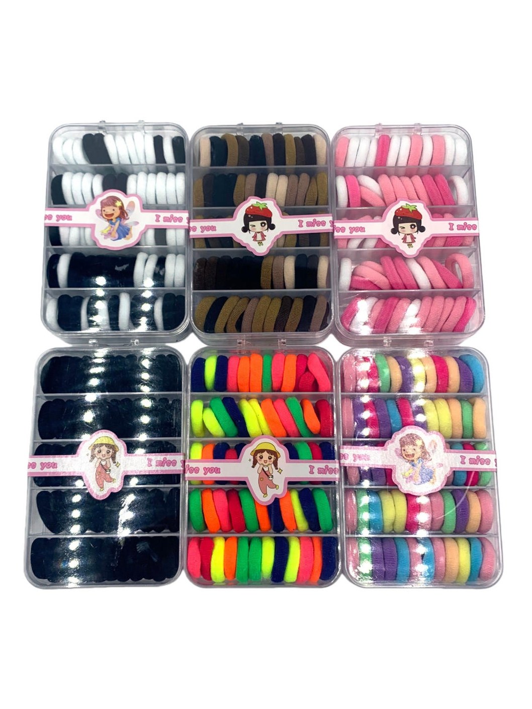 Kit 6 Caixas Rabico Elastico Cabelo Xuxinha Macio Menina