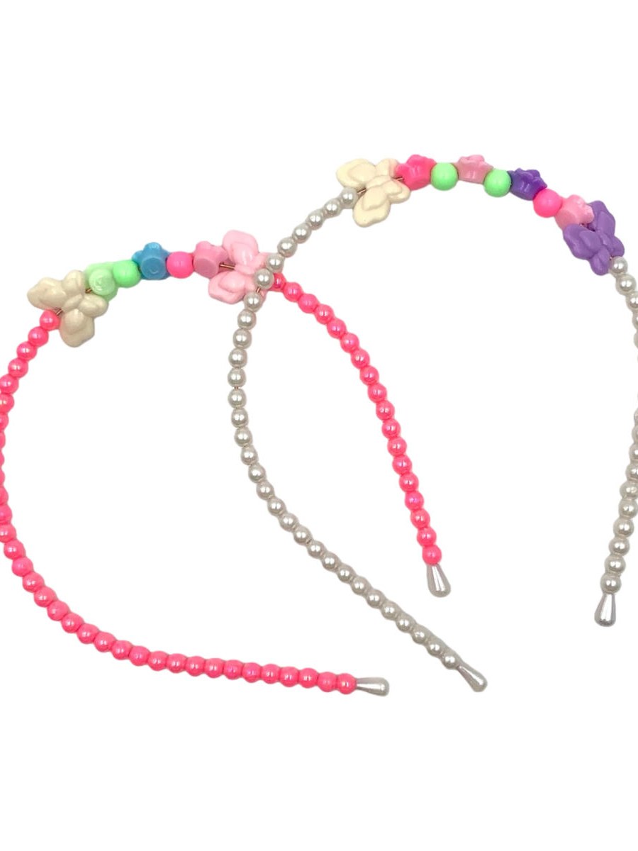 Kit 12 Tiara Infantil Menina Pérola Miçanga Fofa Atacado