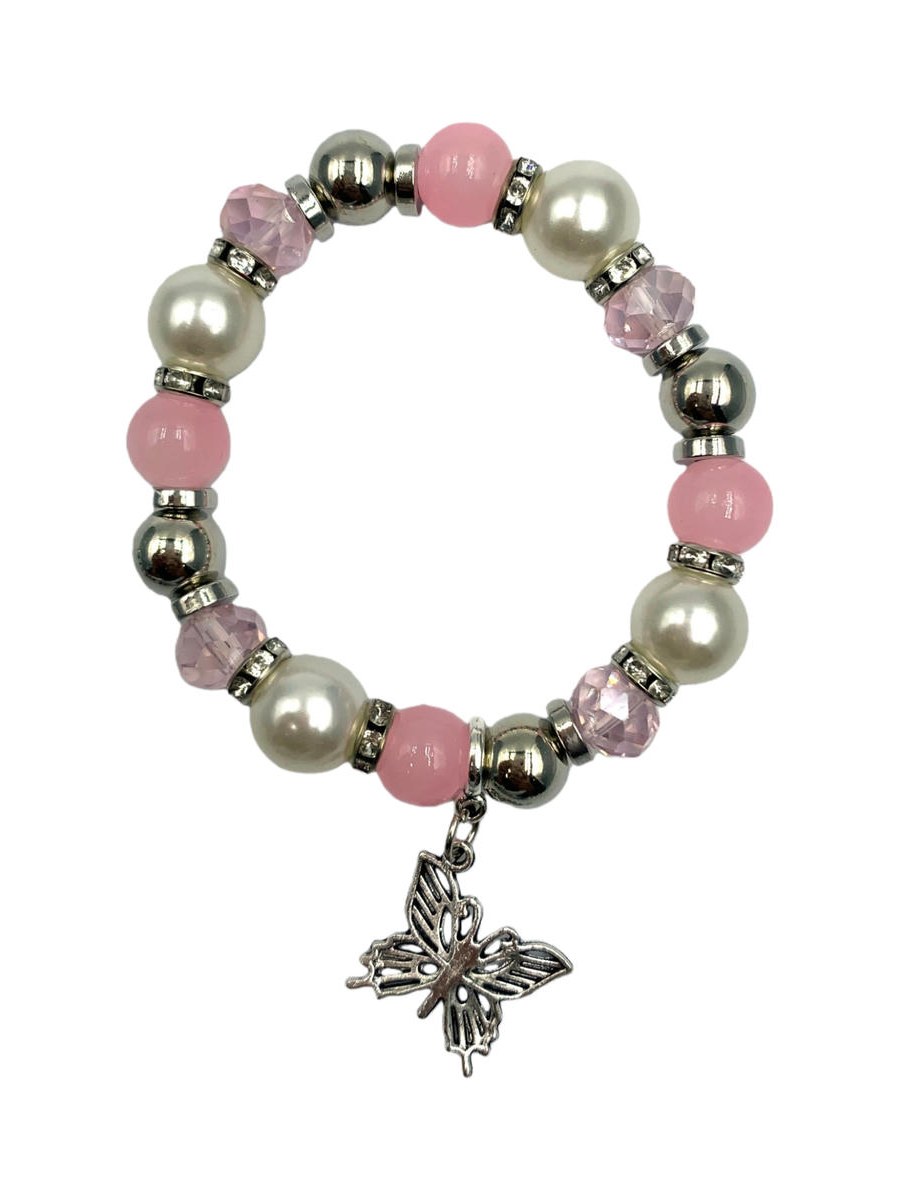 Pulseira Micanga Perola Pingente Sortida Elastica Kit 12