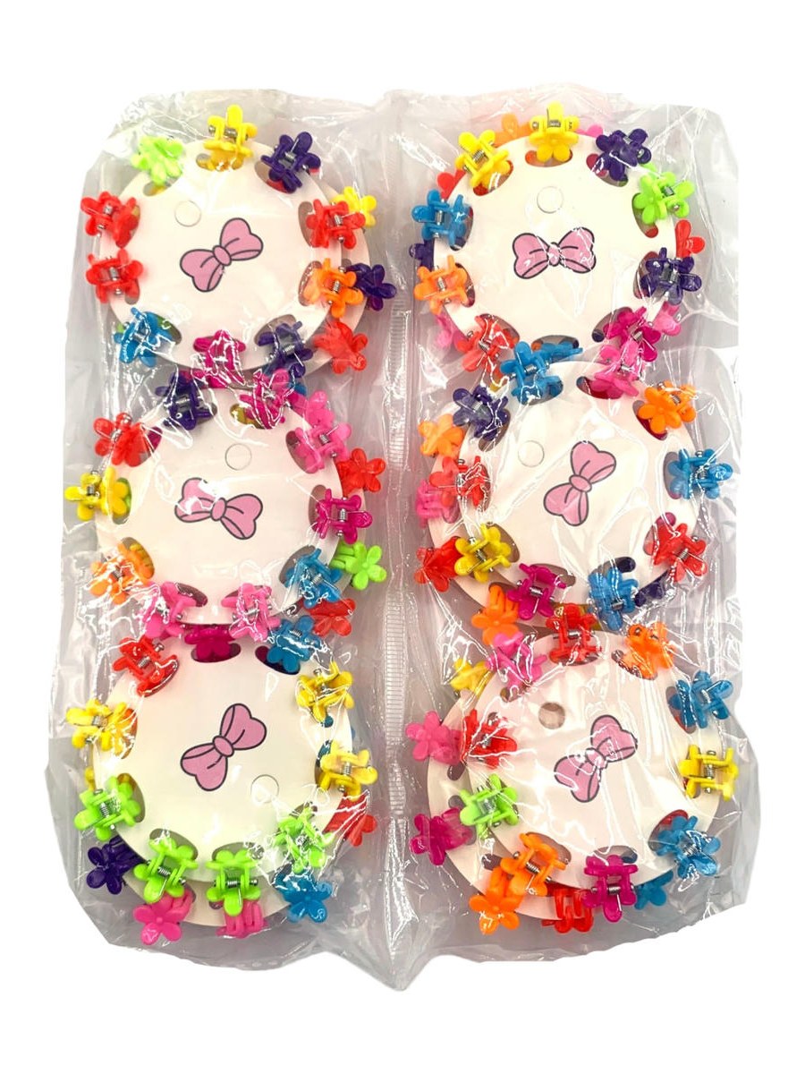 Mini Piranha Cabelo Colorida Presilha Infantil Kit 120