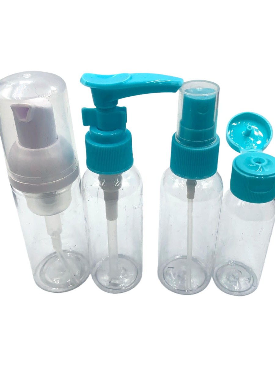 Kit 4 Frascos Para Cosméticos Shampoo Creme Spray Loção
