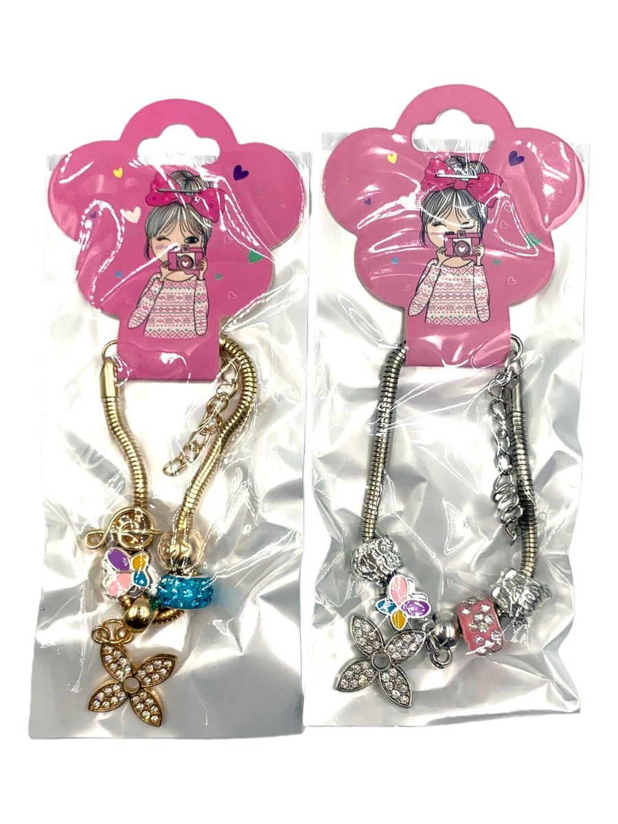 Pulseira Infantil Princesa Estilo Pandora Luxo Festa Kit 12