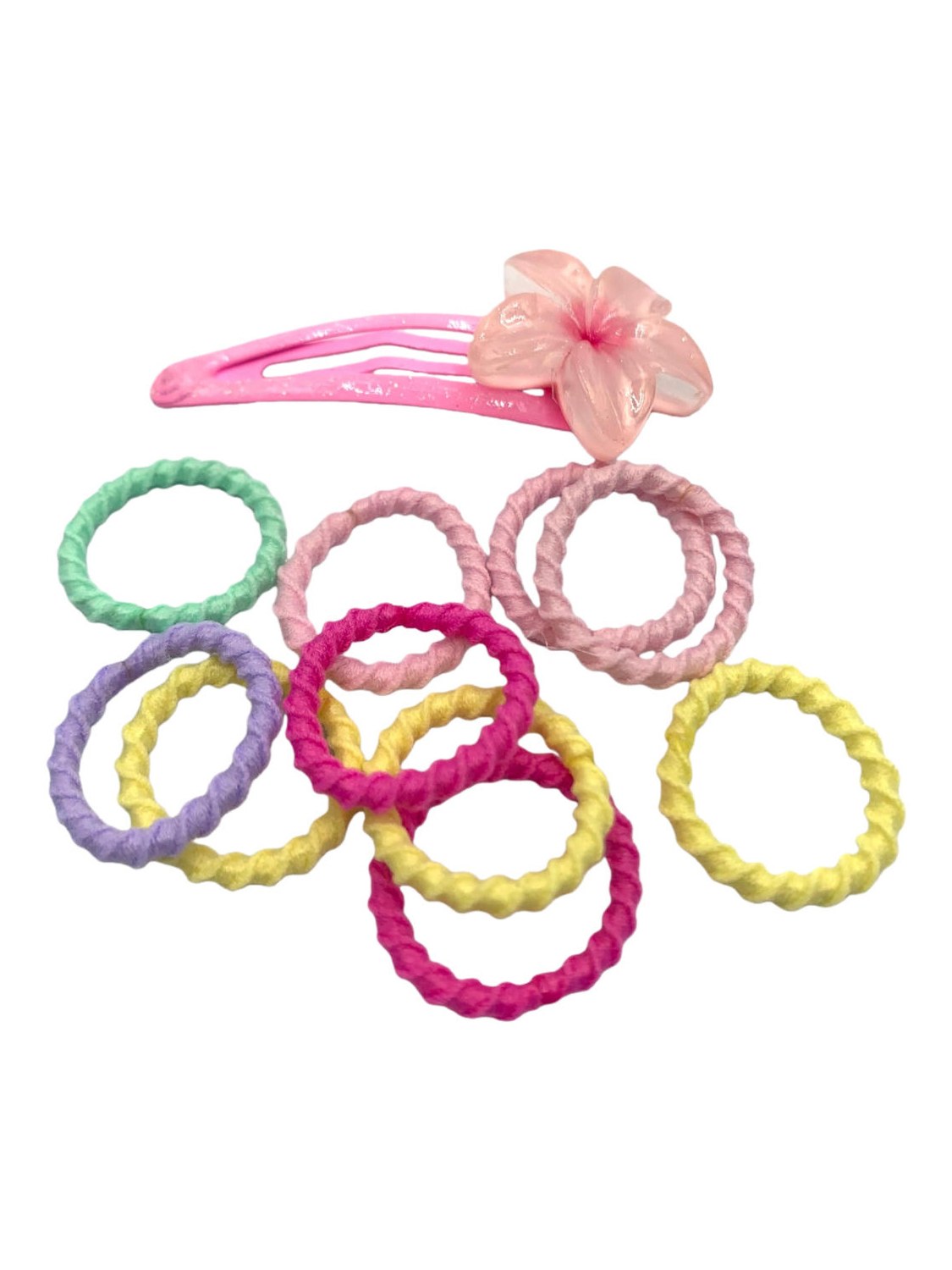 Kit Acessórios de Cabelo Infantil TicTac 10 e Elásticos 100