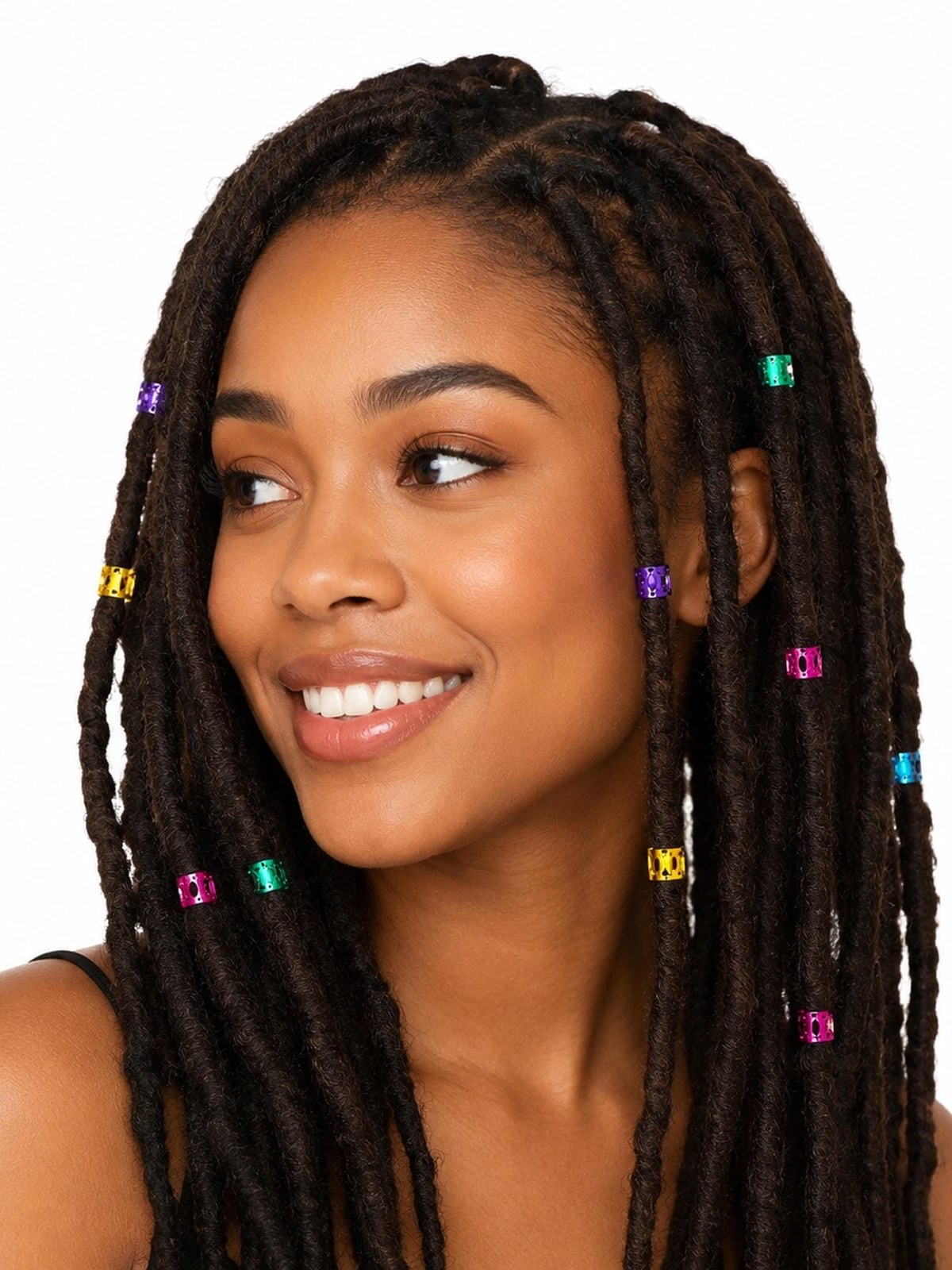 Aneis Para Trancas Dreads Cabelo Metal Ajustavel Kit 550 PC