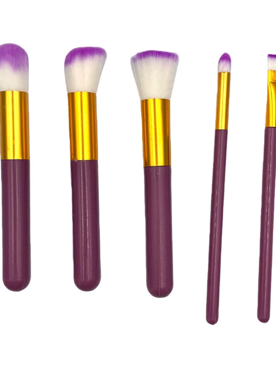 Kit 10 Pinceis de Maquiagem Rosto Olho Cores Sortidas