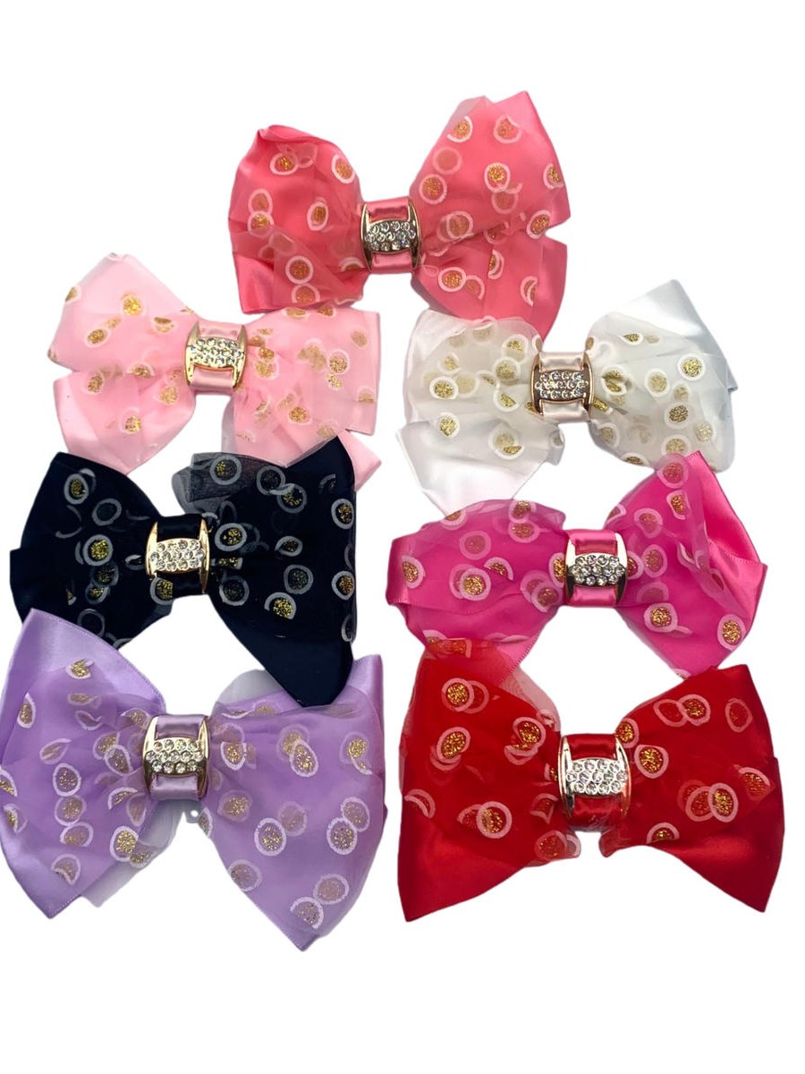 Presilha Cabelo Laço Strass Textura Enfeite Feminino Kit 12