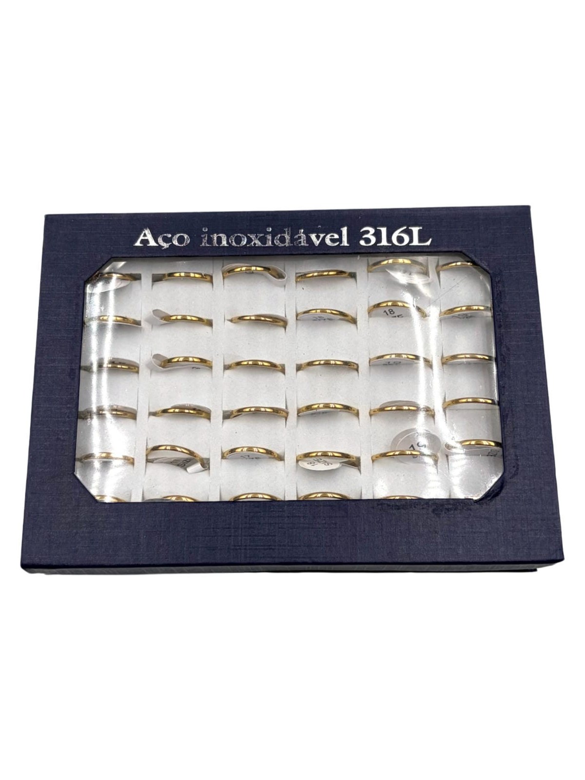 Alianças Aço Inox 316l Dourada Casamento (PP) Kit 36 Peças