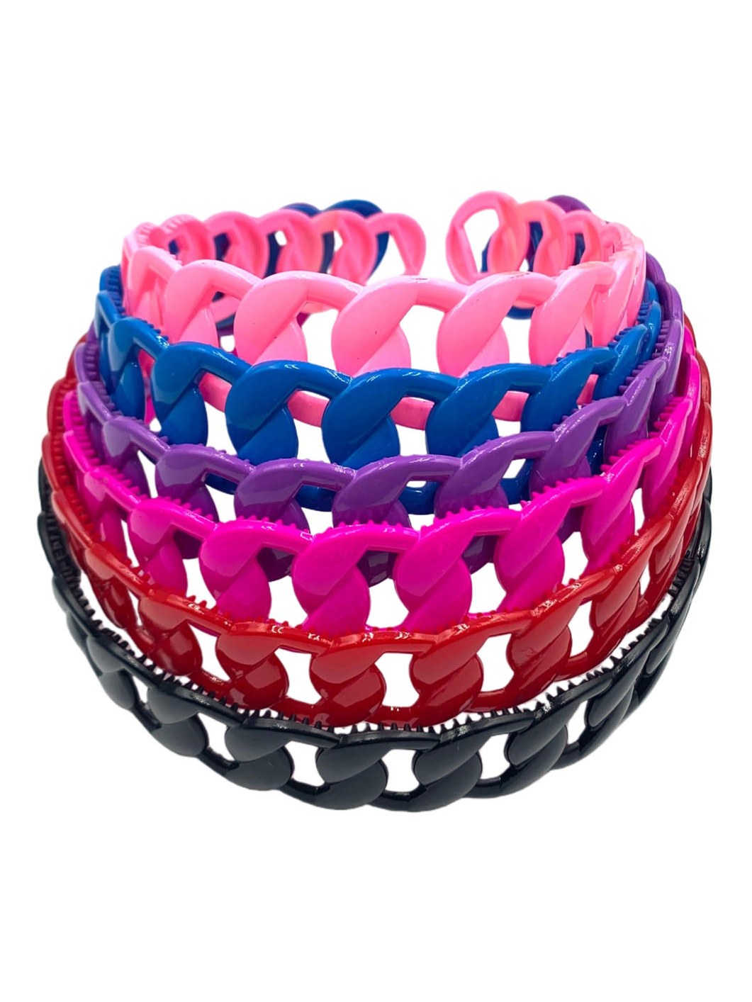 Kit 12 Tiara Cabelo Arco Plastico Vazada com Dentes