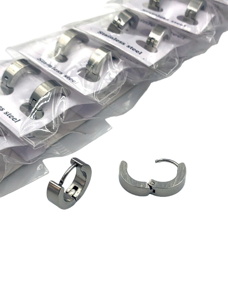 Brinco Argola Articulada Aço Inox Liso Furo Kit 12