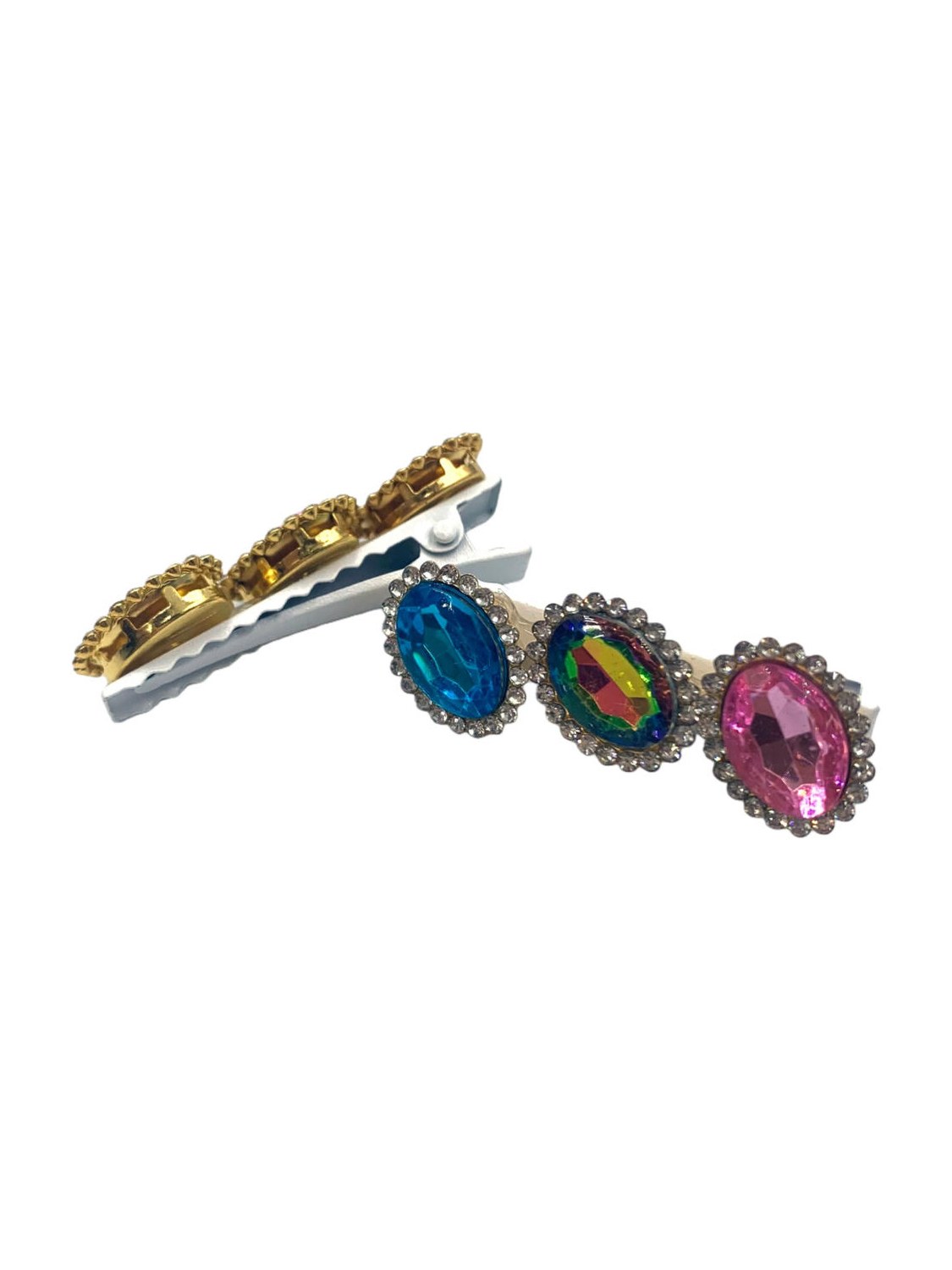 Bico de Pato Presilha Cabelo Strass Pedraria Kit 24 Peças