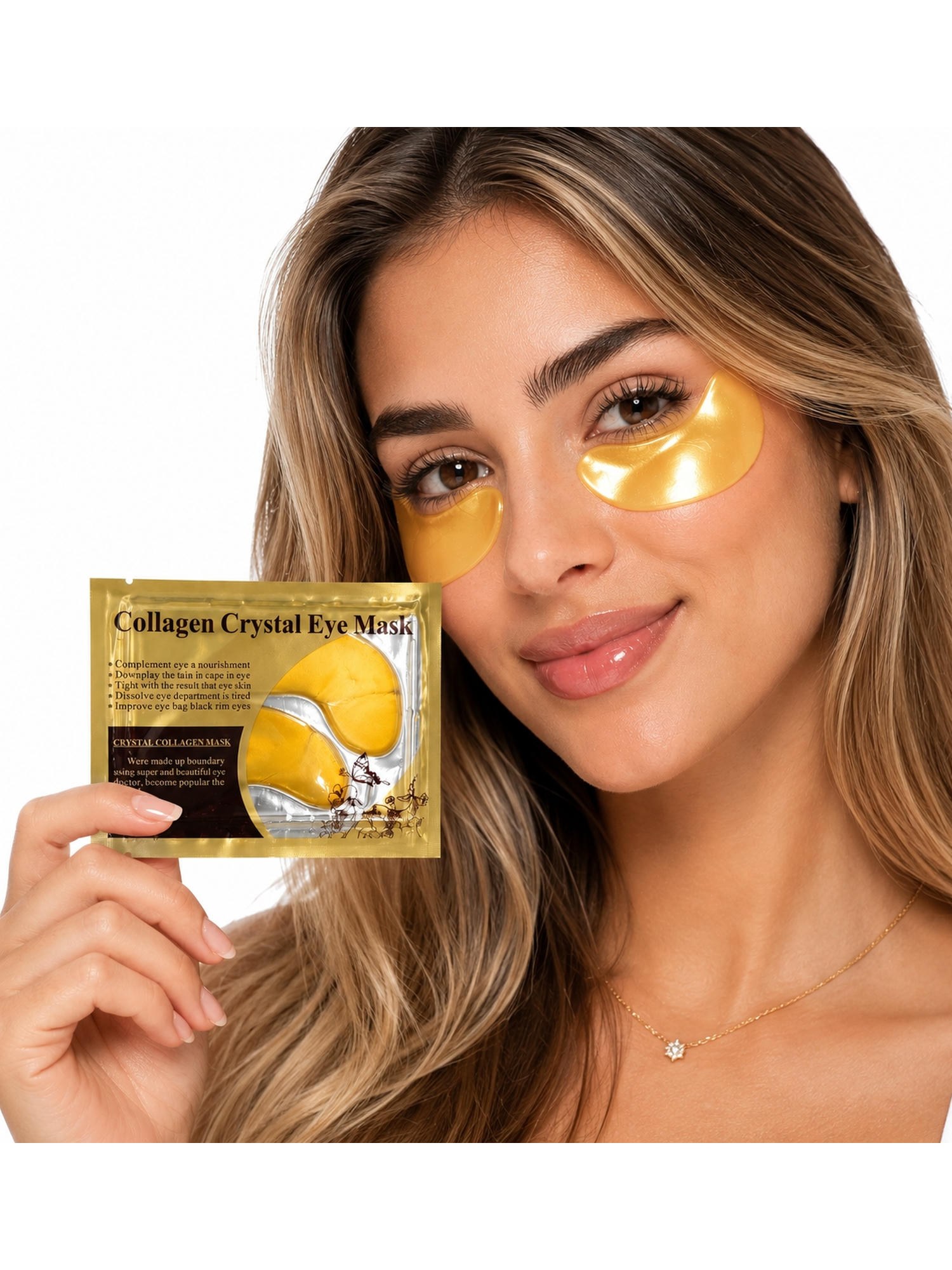 Máscara Olhos Colágeno Ouro Olheiras Skincare Kit 12 Pares