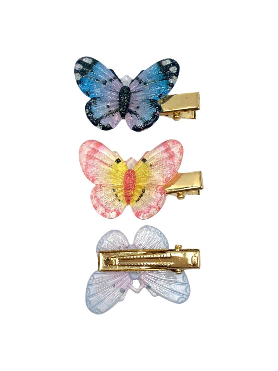 Presilha Cabelo Bico de Pato Borboleta Acrilico Kit 36 Pc