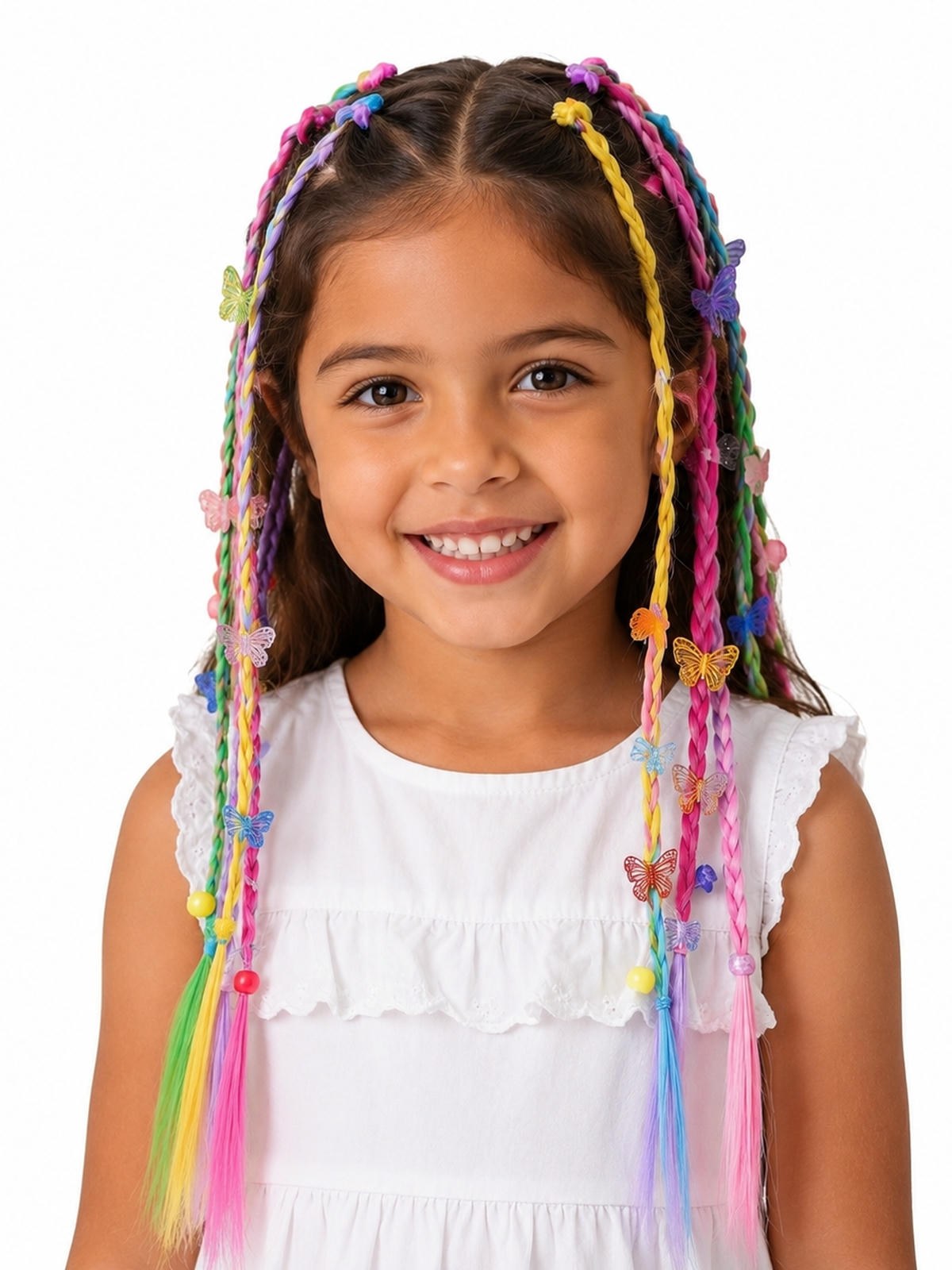 Mecha Cabelo Colorida Infantil Aplique Piranha Kit 72 Peças