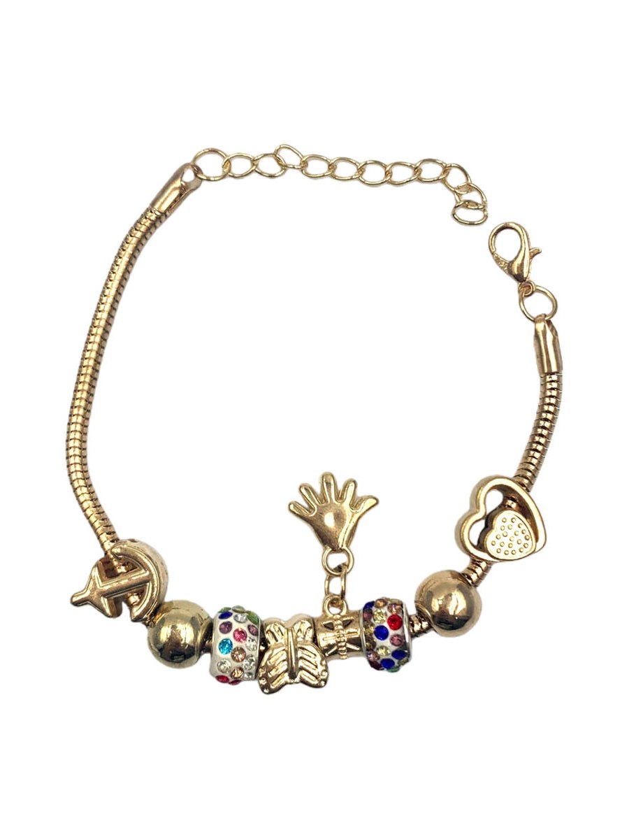 Pulseira Feminina Berloque Pingente Luxo Festa Kit 12 Kit
