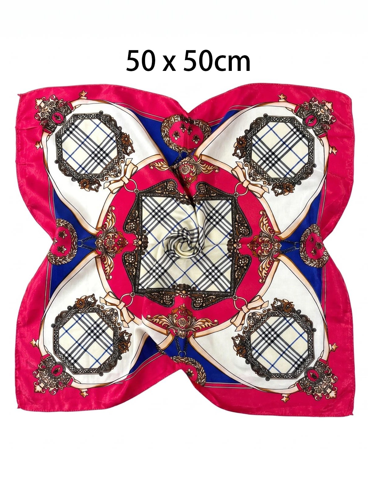 Kit 12 Lenço Quadrado 50x50cm Toque Seda Estampado Estilo