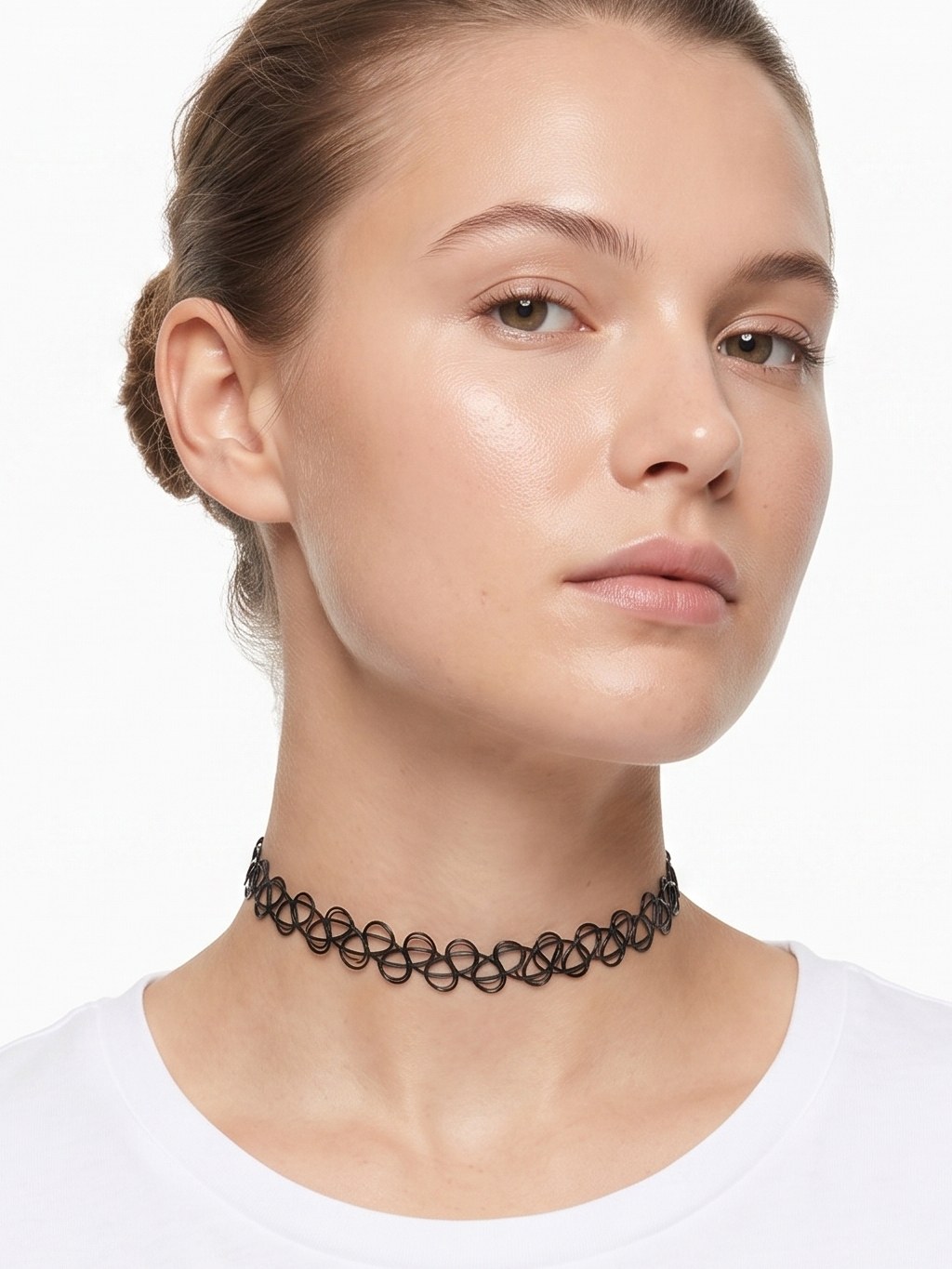 Colar Choker Elastico Fio Cartela 12 Peças