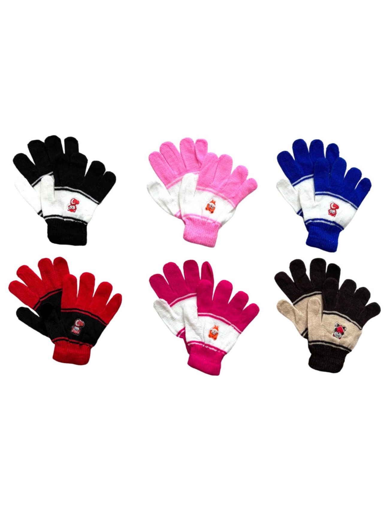 Luva Frio Inverno Infantil Lã Tricô Quentinha Kit 12 Pares