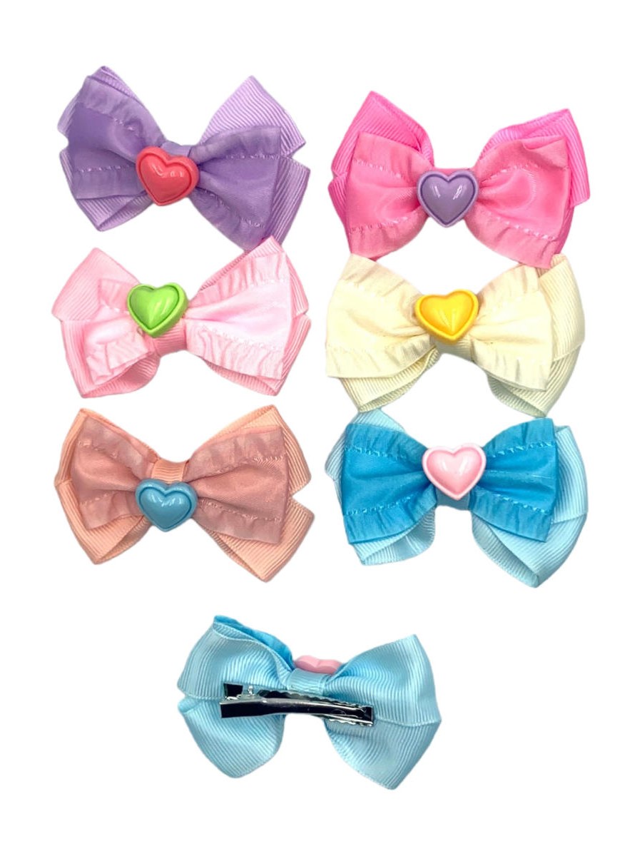 Presilha Cabelo Bico Pato Tule Brilhante Enfeite Kit 24