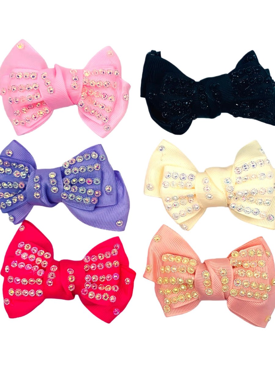 Presilha Cabelo Bico de Pato Laco Gorgurao Strass Kit 12