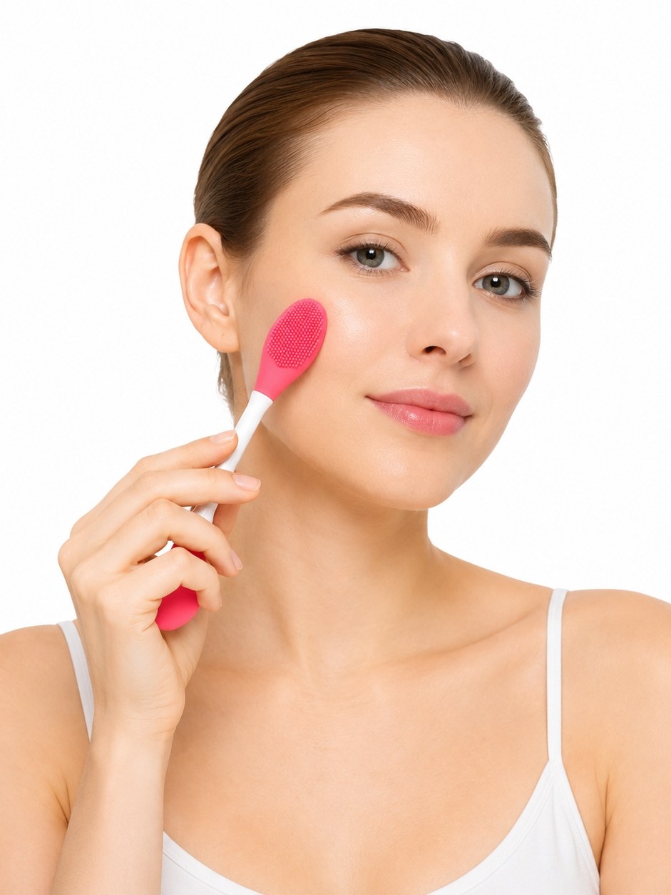 Escova Facial Silicone Dupla Limpeza Espatula Mascara 12Peça