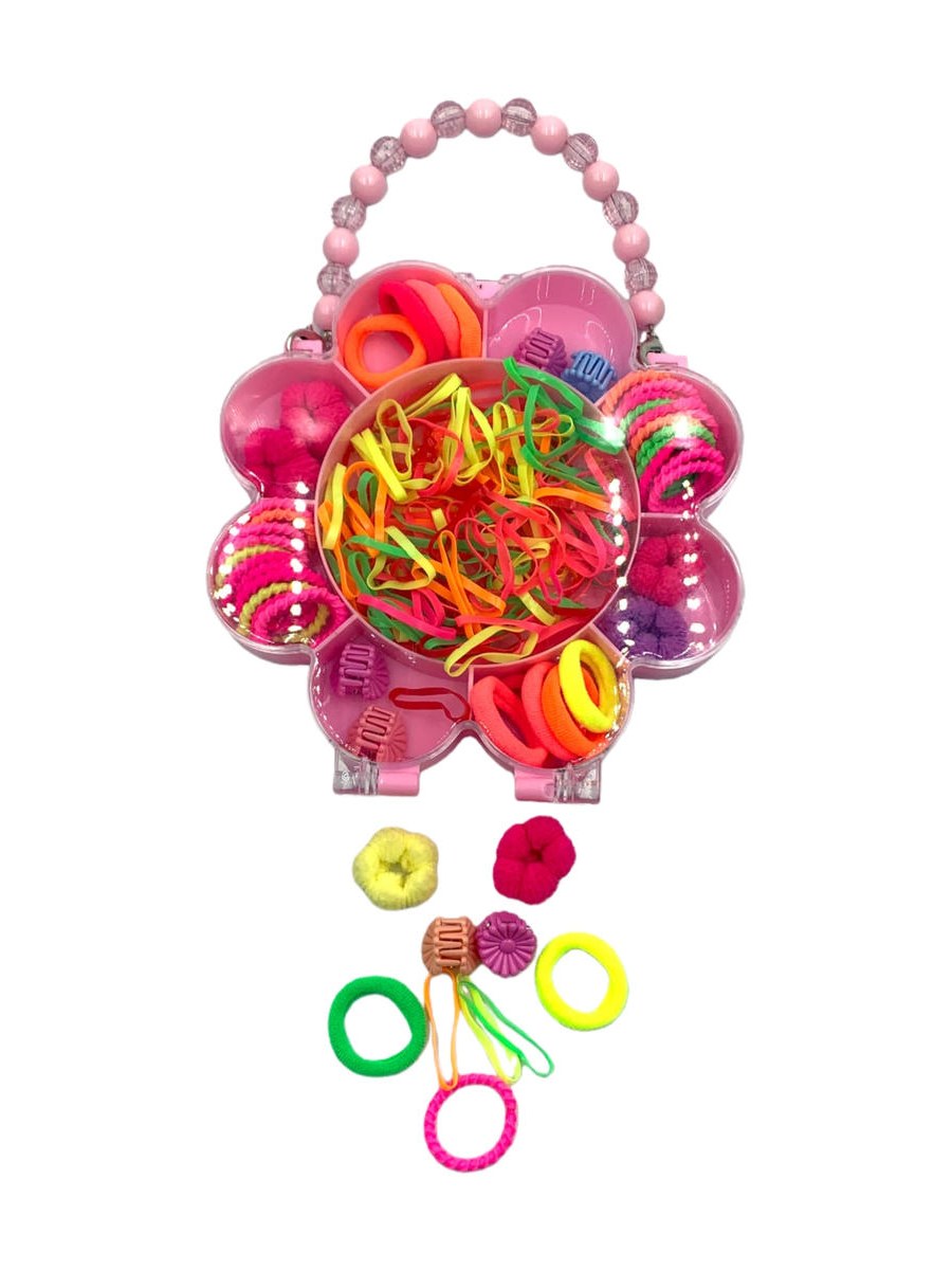 Kit 3 Caixa Acessorios Cabelo Infantil Elastico Presilha