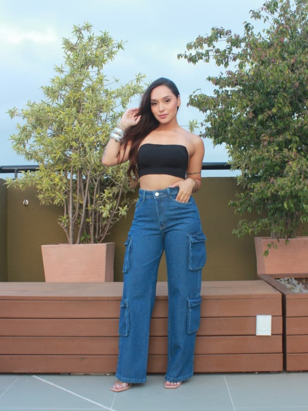 Calça Cargo 4 Bolsos Azul