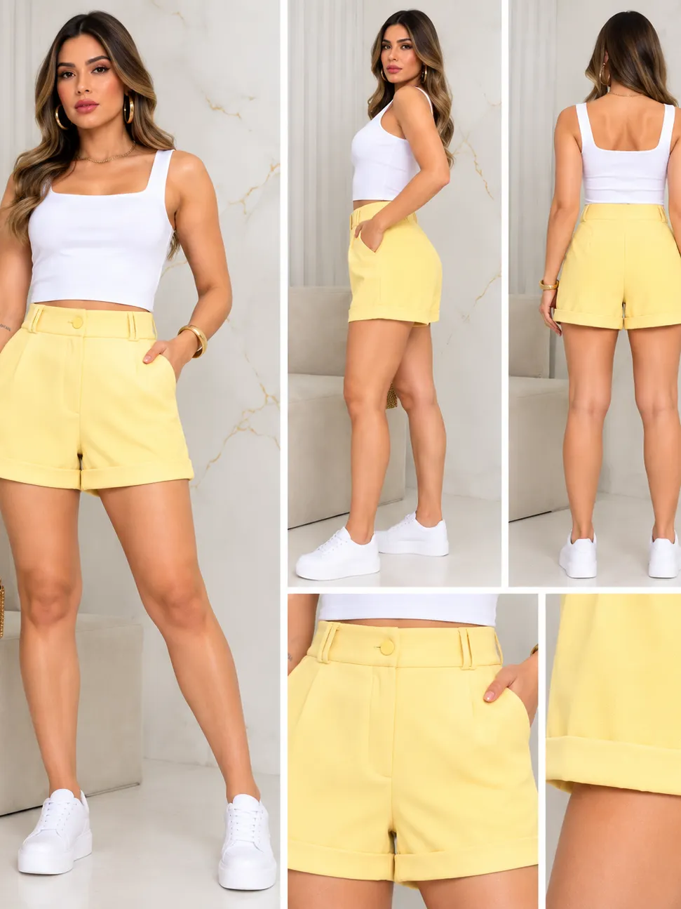 (Short Alfaiataria Dois Psd Feminina)