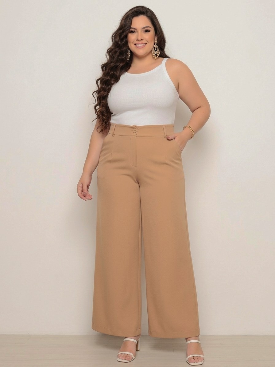 (Calça Alfaiataria Feminina Plus Size)**