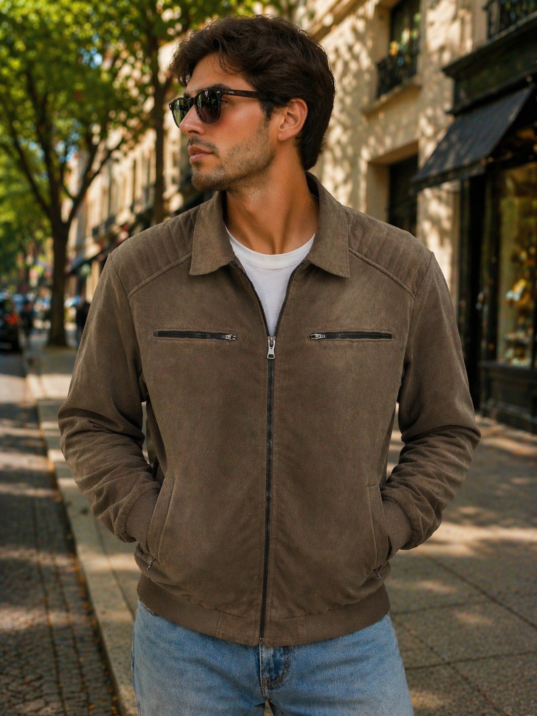 Jaqueta masculina de sarja