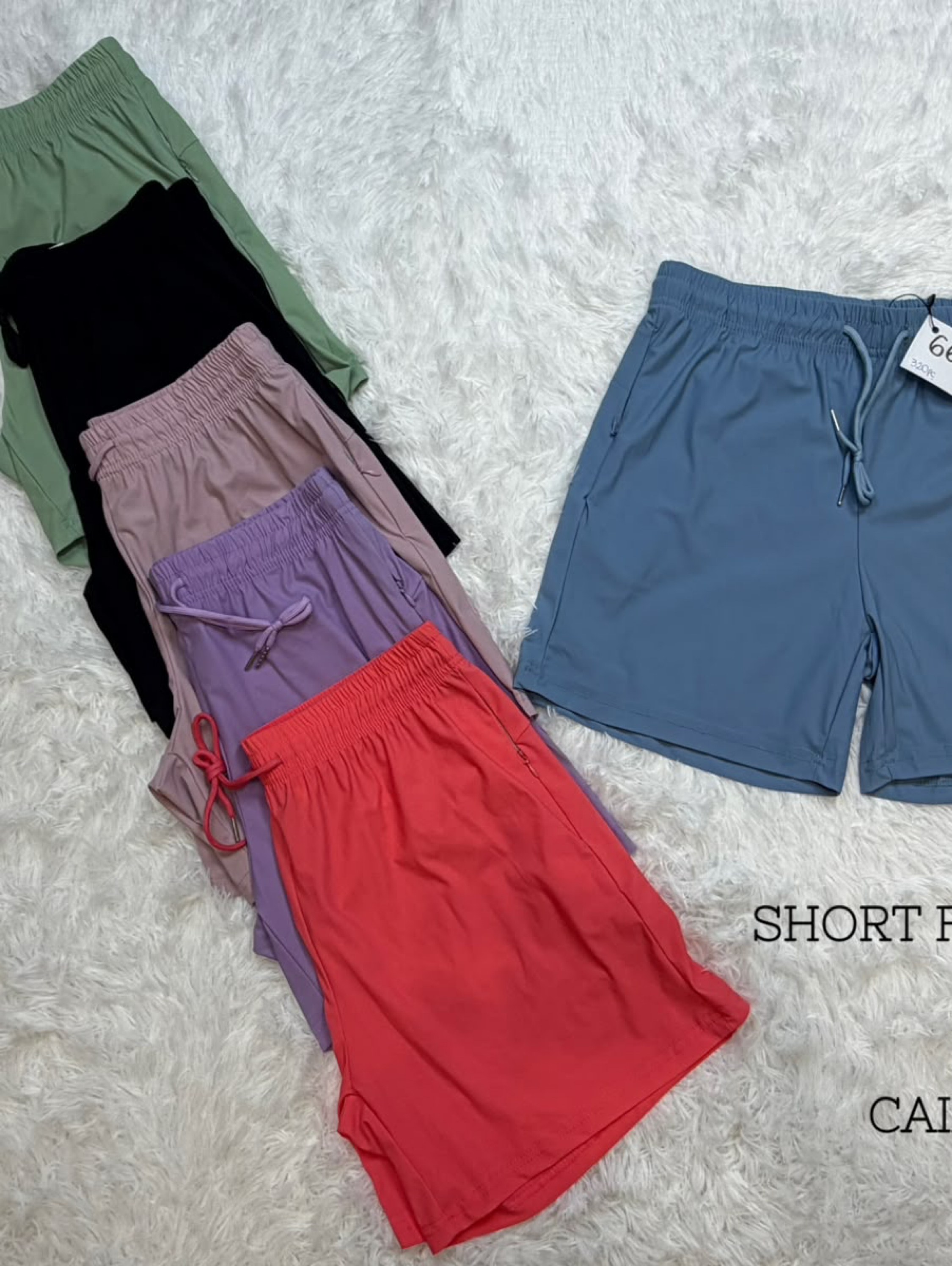 Short feminina poliamida elegante