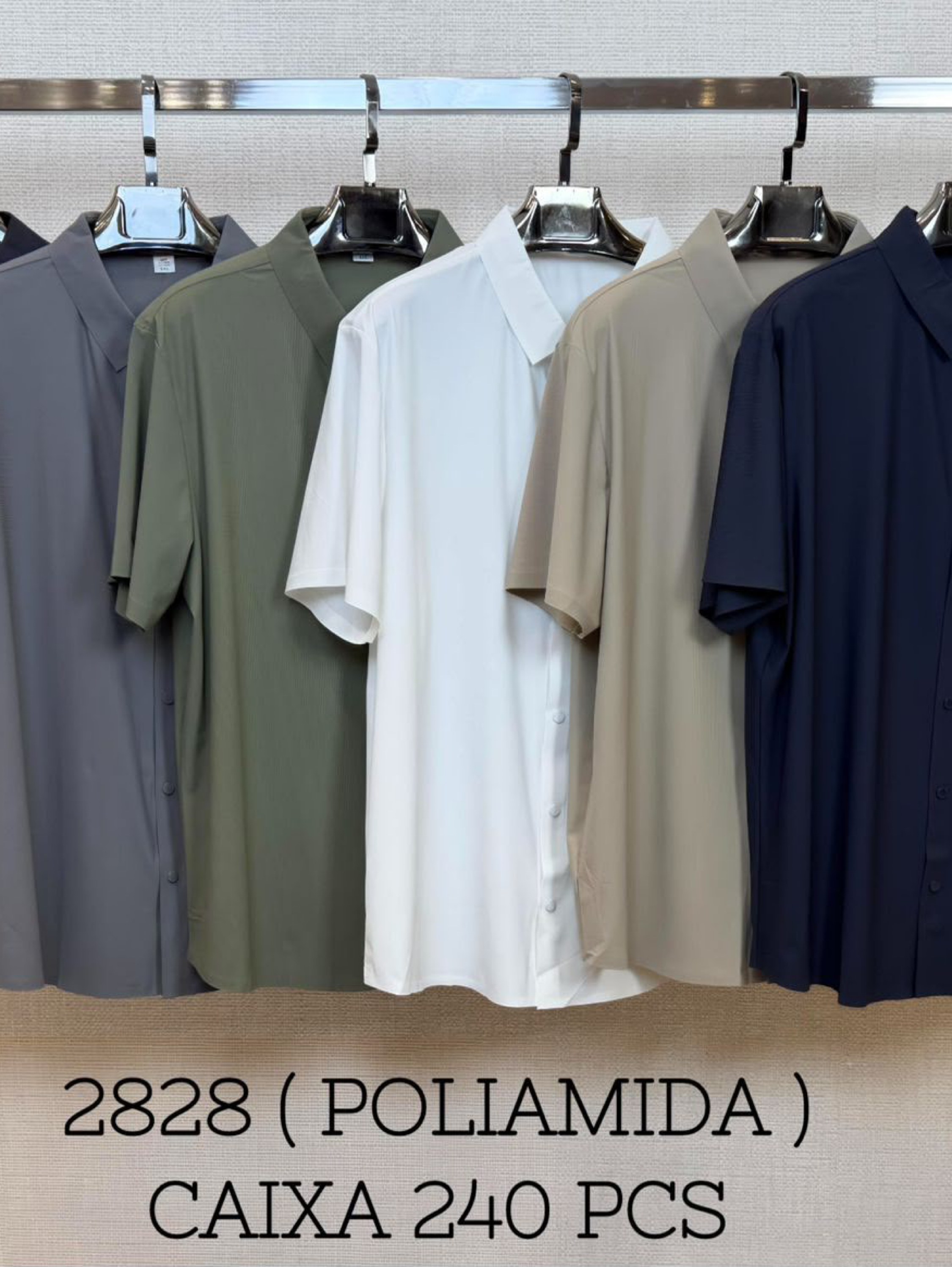 Camisa masculina poliamida elegante
