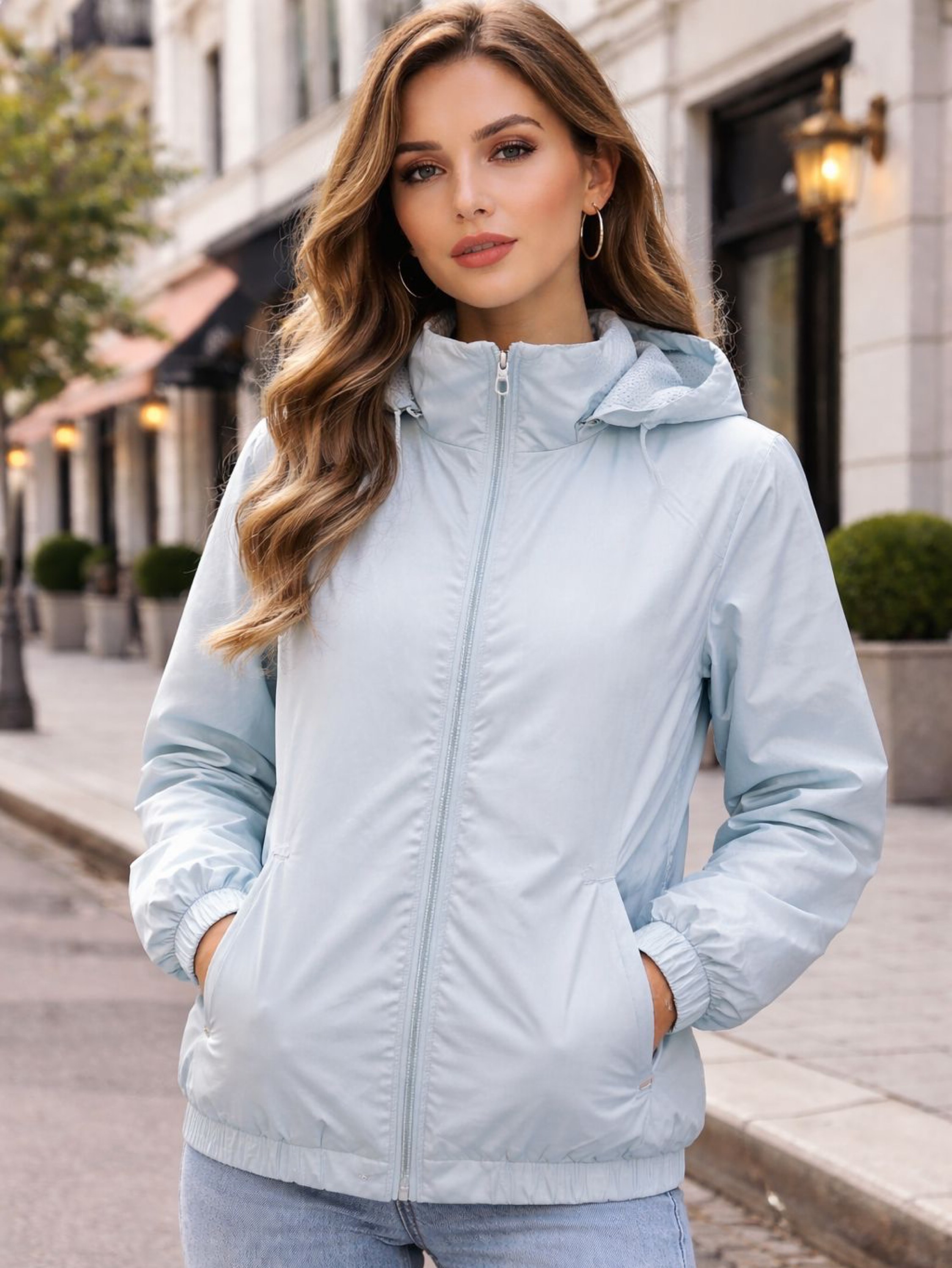 Jaqueta corta vento feminina