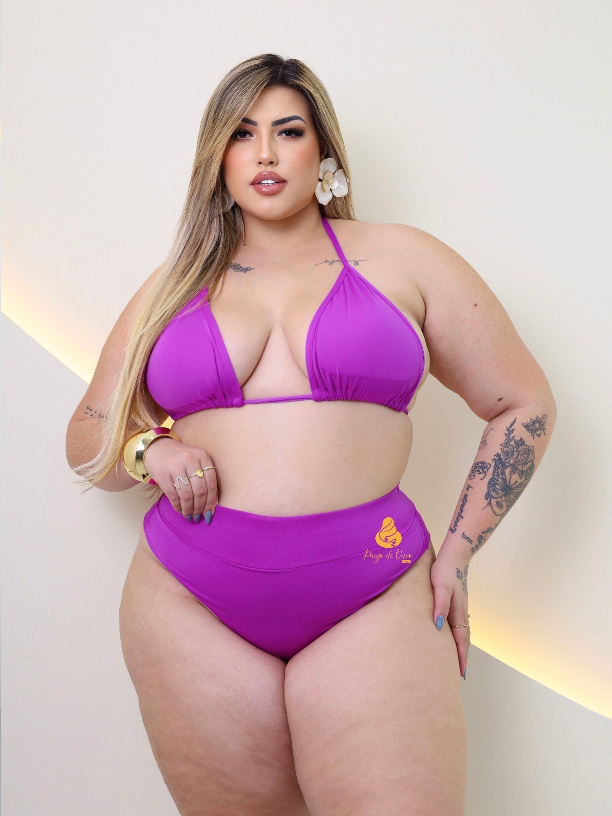 Biquíni Plus size cortininha liso