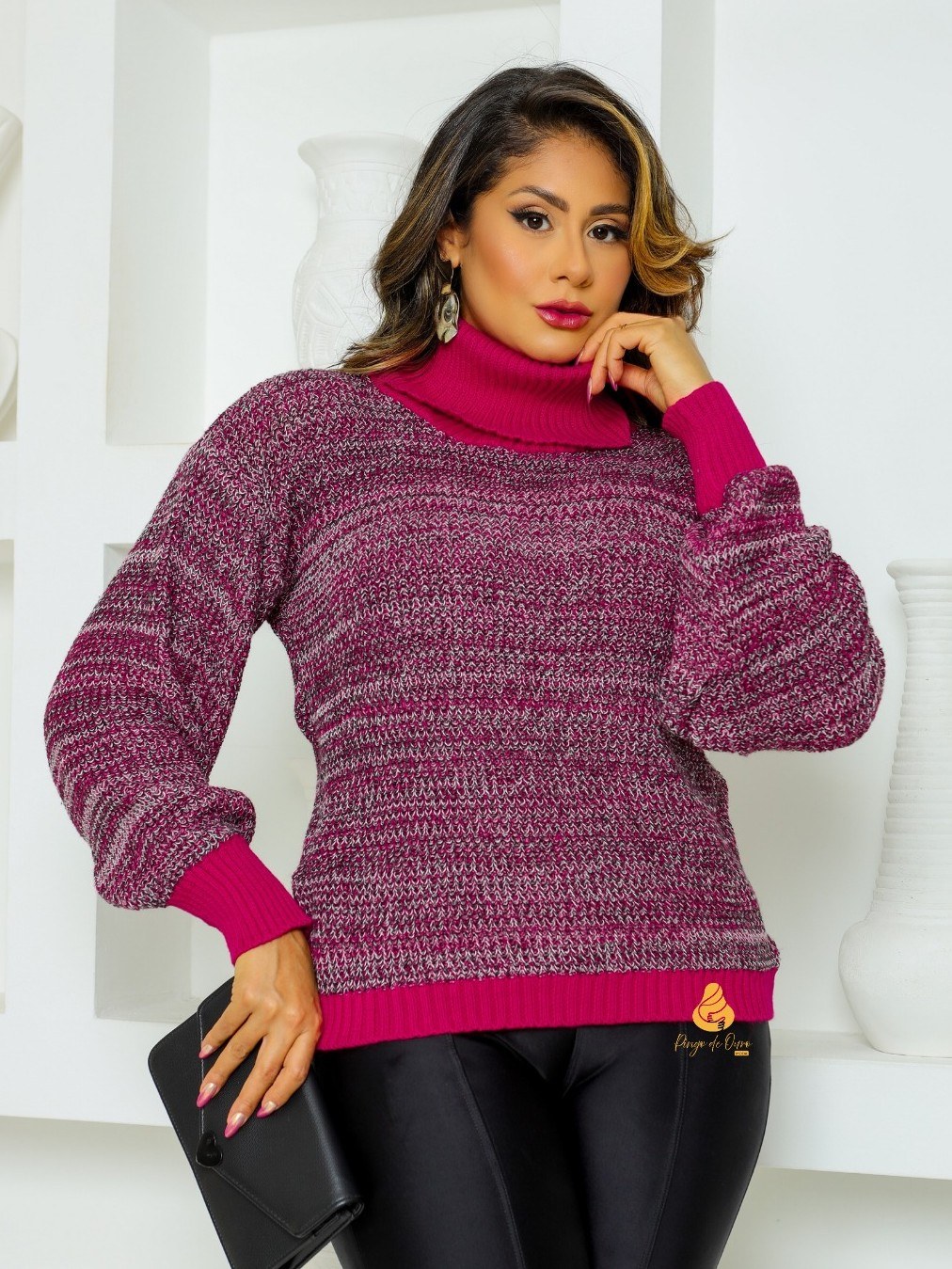 Blusa Gola Alta Mesclada